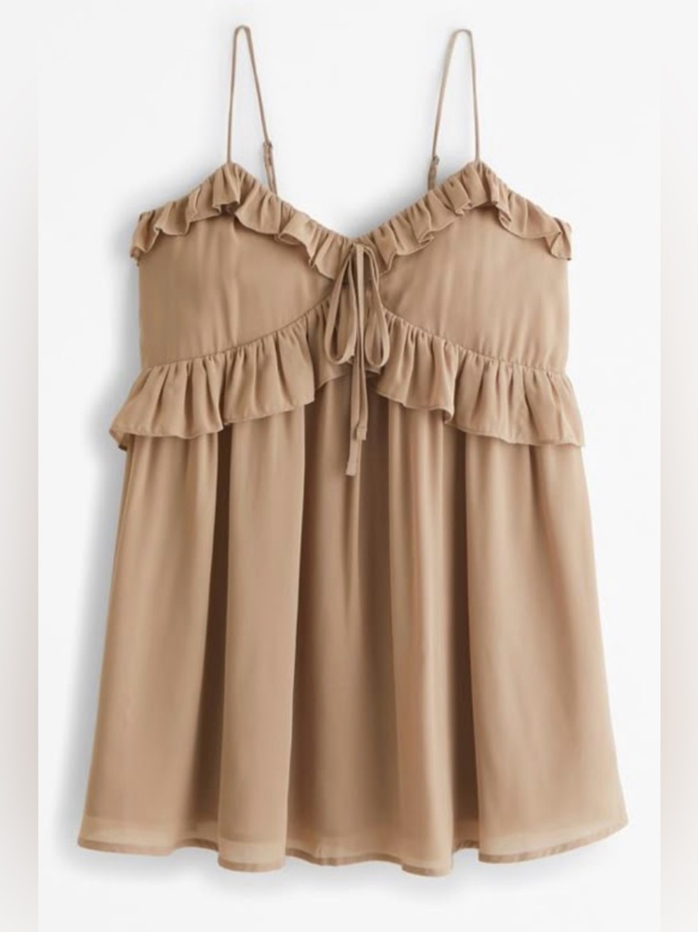 Abercrombie & Fitch Women’s Babydoll Ruffle Tie Mini Dress